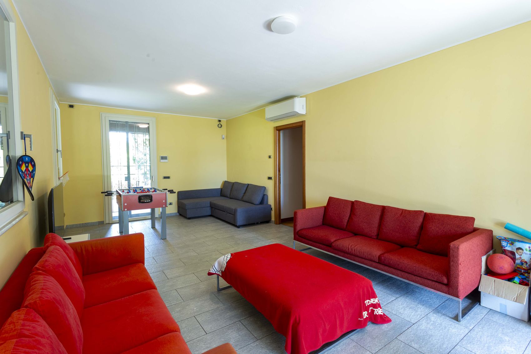 The games room, which takes a second double sofa bed
