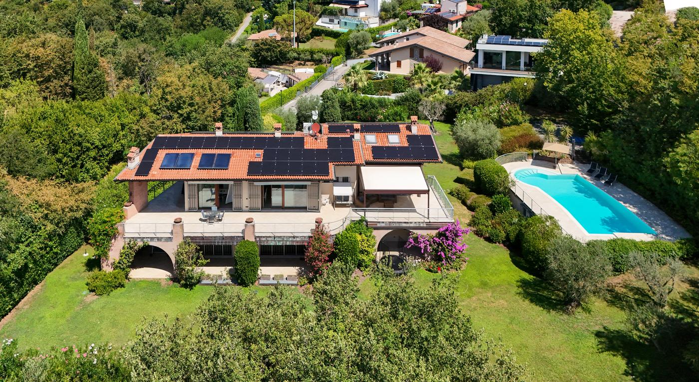 The villa and its grounds from the air